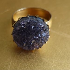 Amethyst gold ring
